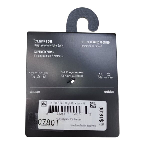 Adidas Womens High Quarter Cushioned ClimaCool Socks 3-Pack Shoe Size 5-10 - Picture 3 of 8